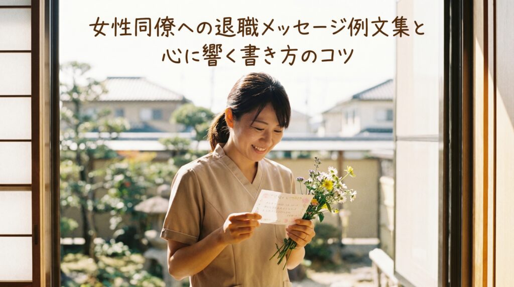 女性同僚への退職メッセージ例文集と心に響く書き方のコツ